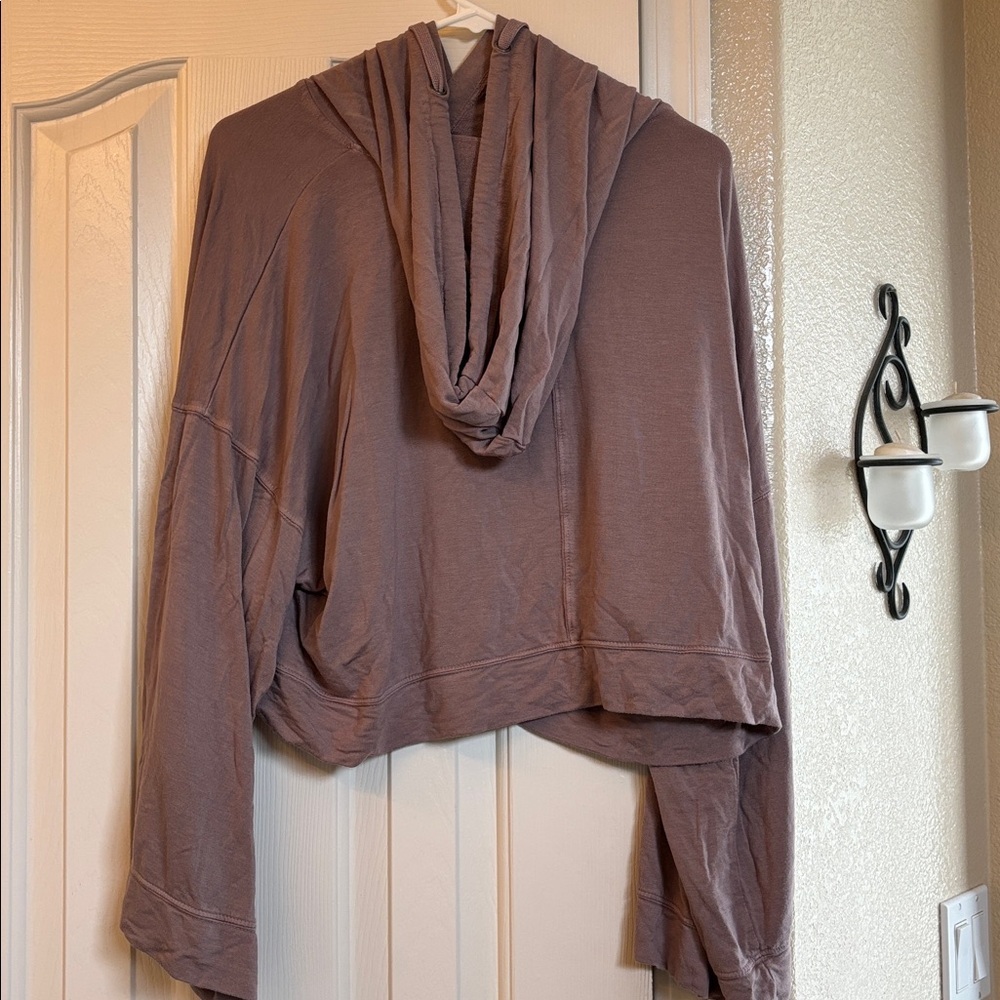 Mono B Hoodie in a almond or purple-brown color, made from a soft polyester - Picture 2 of 4